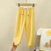 Calça de Seda Gelo Anti-Mosquito de Verão para Crianças, Calça Cropped Fina para Meninos e Meninas, Calça Longa Casual para Crianças Maiores