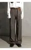Pantalones anchos de diseño de nicho estilo japonés, unisex, retro, de lujo ligero, para ir al trabajo, corte recto, estilo casual relajado, modernos y versátiles
