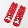 Meias de Algodão Outono e Inverno Meias de Natal Desenho Animado Orelhas Estereoscópicas Alce Fofo Meias Vermelhas Grandes Meias Retas Estilo Japonês