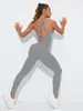 Roupa Feminina de Comércio Exterior Transfronteiriço Europeu e Americano Leggings Elásticas Sem Costura Macacão Roupa de Fitness Calças Macacão para Mulheres