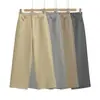 Pantalones de Traje Caqui de Cintura Alta Sueltos de Pierna Ancha para Mujer Otoño 2026 Nuevo Estilo Estilo Old Money Caídos de Pierna Recta Pantalones Casuales