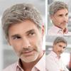 2023 comércio exterior perucas masculinas europeias e americanas cabelo curto bonito e fofo peruca cinza touca de fibra química atacado perucas masculinas