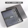 Traje de caja de regalo para cuaderno de negocios, bloc de notas de superficie suave personalizado con logotipo, juego de taza térmica con unidad USB, regalo para actividad