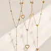 Collar Delgado Multielemento Corazón Sol Mariposa Acero Inoxidable Chapado en Oro Nicho Adelgazante Largo con Borla en Forma de Y Joyería para Mujeres