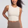 Nuevo Producto de Verano de Juyitang Top sin Mangas de Costilla Plisado Doble Cara Cintura Delgada Chaleco Deportivo de Yoga para Mujer