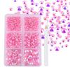 Rhinestones Planos de Resina de 6 Compartimentos, Aproximadamente 2000 Piezas, Set de Decoración para Uñas, Accesorios para Fundas de Teléfono DIY, Accesorios de Oso Violento