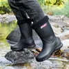 Botas de Chuva Masculinas de Moda Transfronteiriças, Botas de Chuva de Cano Alto, Sapatos Aquáticos Antiderrapantes, Sapatos de Borracha de Cintura de Veludo de Comprimento Médio, Sapatos de Trabalho para Cozinha, Pesca