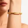 Pulsera trenzada de acero inoxidable simple Tohm de venta caliente transfronteriza para mujer, pulsera abierta de lujo ligero retro de alta gama al por mayor