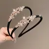 Faixa de Cabeça de Veludo Coreano com Strass Laço Liga Metálica Grampo de Cabelo Joia Grampo de Cabelo Diamantado Antiderrapante Acessórios de Cabelo Venda por Atacado