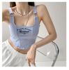 Com almofada peito puro desejo carta bordada pequena camisola da menina interior vestir quente menina slim-fit curto exterior vestir top