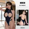 Traje sensual de peça única vazado, maiô de ginástica de marinheira de anime, lingerie erótica com estampa de ossos de cachorro estilo japonês 1424