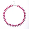 Diseño original europeo y americano ins moda collar de alta gama rhinestone de color temperamento cadena de clavícula de lujo ligero nicho transfronterizo