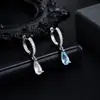 Aretes de circonita con forma de gota de agua para hombre, modernos y versátiles para ir al trabajo, aretes de alta gama para mujer, accesorios simples de hip-hop únicos y de moda