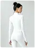 AL nueva chaqueta de yoga ajustada para mujer, primavera y otoño, deportiva profesional, para correr, entrenamiento, adelgazante, con cremallera, para ciclismo, manga larga