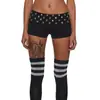 Moda Feminina Gótica Y2K Punk Dark Rebite Sexy Hot Girl Estilo Ins Moda Personalizada Calças Ultra-Curtas Atacado