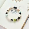 Pulseira mista de cerâmica Jingdezhen estilo étnico fresca para estudantes, temperamento fofo, pulseira feminina tecida à mão