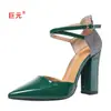 Juyuan Nuevo Punto de Venta Europeo y Americano Punta Fina Moda Comercio Exterior Tallas Grandes Tacón Alto Zapatos de Mujer Hebilla Zapatos Planos de Moda para Mujer