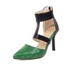 Sandalias puntiagudas de verano para mujer de tallas 32-48 yardas europeas y americanas, combinación de colores, punta cubierta, tacón alto, zapatos de mujer X2301107