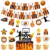 Nuevo Set de Cumpleaños Temático de Baloncesto Decoración de Ambiente Accesorios Decoración para Fiesta de Cumpleaños Banderines Adornos para Pastel