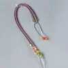 Corda de colar trançada à mão pingente DIY cordão de pingente de corda de jade dourado para homens e mulheres