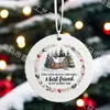 Decoración colgante para árbol de Navidad redonda de acrílico blanco porcelana para Año Nuevo Transfronterizo Regalo de Navidad Acción de Gracias
