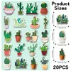 20 Piezas de Pegatinas Magnéticas Suaves de Cactus para Refrigerador Dibujos Animados Lindas Plantas Pizarra Doméstica Pegatinas Magnéticas Decorativas Metálicas Venta al por Mayor