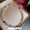Joyas: Collar de Perlas de Arroz Gris Platino, Collar de Diamantes para el Día de la Madre, Caja de Regalo para la Boda de la Mejor Amiga