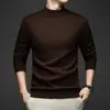 Suéter grueso 100% lana pura para hombre, nuevo de otoño e invierno 2026, camisa base cálida de estilo casual de negocios, suéter para hombre