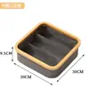 Caja de Almacenamiento con Anillo de Bambú, Cesta de Almacenamiento Compartimentada, Cesta de Almacenamiento para Artículos Varios de Escritorio, Cesta Multifuncional de Almacenamiento para Artículos Varios de Dormitorio, Plegable