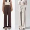 Pantalones de Maternidad Primavera y Otoño Ropa Exterior Pantalones de Pierna Ancha 2026 Estilo Nuevo Sin Opresión en el Vientre Durante el Embarazo Pantalones de Arroz Glutinoso Ropa de Otoño