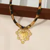 Colar Corrente de Corda Estampa de Leopardo Moda Transfronteiriça Design em Aço Titânio Dourado Versátil Estiloso Diverso Colar Feminino Atacado