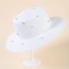 Sombrero femenino verano Sombrero de paja con perlas Sombrero de paja sombrero para el sol ala ancha sombrero de playa femenino Sombrero para el sol protección solar sombrero fresco sombrero tipo cubeta