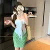 Traje de Baño Bikini Top Tubo Sexy sin Espalda con Almohadillas y Tirantes para Mujer, Verano Ajustado, Puro Deseo, Vacaciones en la Playa junto al Mar