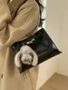 Transfronterizo 2025 Nueva Moda Versátil Gama Alta Retro Otoño e Invierno Bolso Pequeño Bolso Cruzado para Mujer Bolso de Mano Bolso Cubo