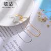 Pulsera Cuadrada de Plata S925 Xi Gu H0029 para Mujer, Diseño con Sentido, Estilo Mori, Estilo Frío, Pulsera Simple y Elegante