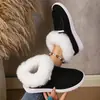 Sapatos Femininos de Algodão com Cadarço, Bota Baixa com Acabamento em Pelo, Solado Grosso, Estilo Novo, Quente, Tamanho Grande, Comércio Exterior Europeu e Americano, Novo Estilo Transfronteiriço Amazon