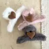 Presilha de Coração de Pelúcia Extra Grande Outono e Inverno Parte de Trás da Cabeça Presilha de Cabelo Peluda de Alta Qualidade Presilha Elegante de Tubarão Acessório de Cabeça para Mulheres