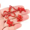Caballo Rojo Festivo Caballo de Madera Joyería con Goteo de Aceite Accesorios Colgante de Caballo del Año Nuevo para Collar Llavero Cadena para Teléfono Móvil Colgante Hecho a Mano