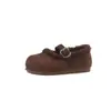 Zapatos Birkenstock para niños, zapatos de algodón afelpado para niñas, zapatos de algodón de doble capa para bebé 2026, mocasines cálidos esmerilados de moda