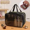 Bolsa de maquillaje de PU, bolsa de almacenamiento de viaje, bolso de mano para gimnasio con separación de seco y húmedo, bolsa deportiva impermeable para natación, neceser multicapa