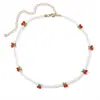 Cuentas de Arroz Blancas Cuentas de Arroz Transparentes Collar con Cuentas de Cereza Collar de Cuentas para Mujer Venta al por Mayor Joyería Transfronteriza Venta al por Mayor