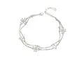 2026 Estilo Europeu de Luxo Leve Trevo de Quatro Folhas Pulseira de Camada Dupla para Mulheres Moda de Nicho Temperamento Versátil Joia de Mão Presente