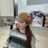 Boina de Cuero PU Estilo Británico Retro de Marca Coreana de Moda Sombrero con Pintura Estilo Japonés de Celebridad de Internet para Niños Otoño e Invierno