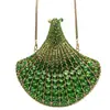 Bolso de Mano Abanico Transfronterizo con Pedrería Bolso de Noche de Alta Gama para Banquetes, Fiestas y Reuniones Anuales