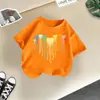 Camisetas de Manga Corta con Cuello Redondo para Niños y Niñas, Estilo Nuevo 2026 Transfronterizo, Tops de Algodón con Estampado de Dibujos Animados de Moda, Tendencia en Ropa Infantil de Media Manga