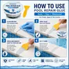 KineShineX Pegamento Impermeable para Reparación de Piscinas 100G Relleno para Grietas en Azulejos Daños en Bordes de Piscina Bañera de Hidromasaje