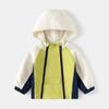 Chamarra con Capucha para Niños 2026 Otoño Chaqueta con Cremallera para Niños Cortavientos de Color Bloqueado para Bebé Top con Doble Cremallera Venta al por Mayor