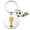 Pingente da Taça da Copa do Mundo de Futebol de 2026 com Conjunto de Bolas Pequenas Chaveiro de Aço Inoxidável Presente Lembrança
