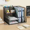 Caja de Almacenamiento de Archivos Soporte de Archivos de Hierro Portadocumentos Vertical Extraíble Estantería Escritorio para Estudiantes en Casa Documento Libro Escritorio
