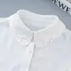 Camisa Exquisita de Seda Leite com Recortes e Gola Falsa Feminina, Gola Falsa Elegante Solúvel em Água, Fornecimento Direto de Fabricantes Transfronteiriços